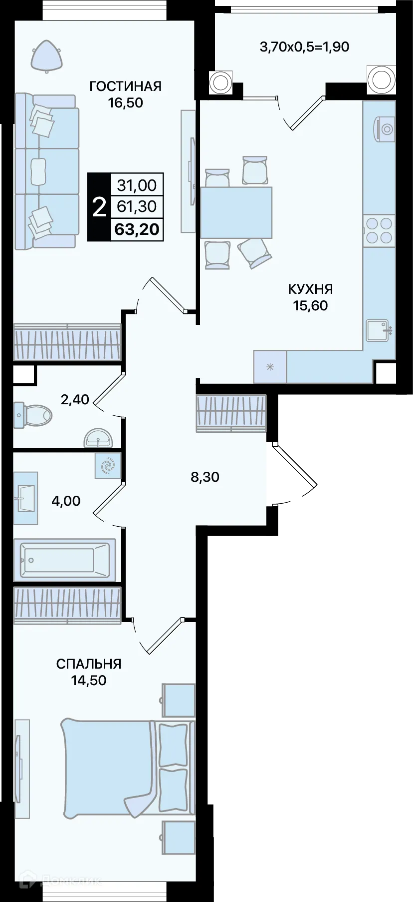 Фото квартиры в ЖК Движение61