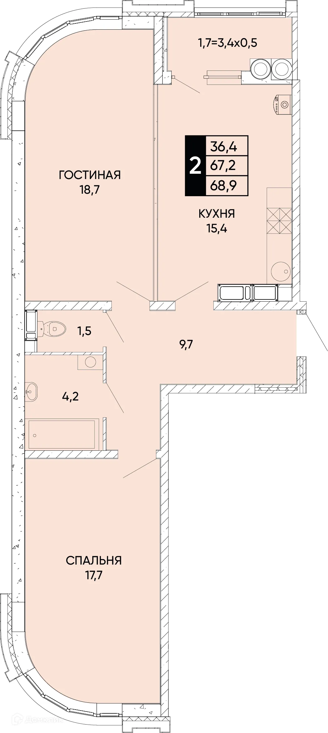 Фото квартиры в ЖК Левобережье