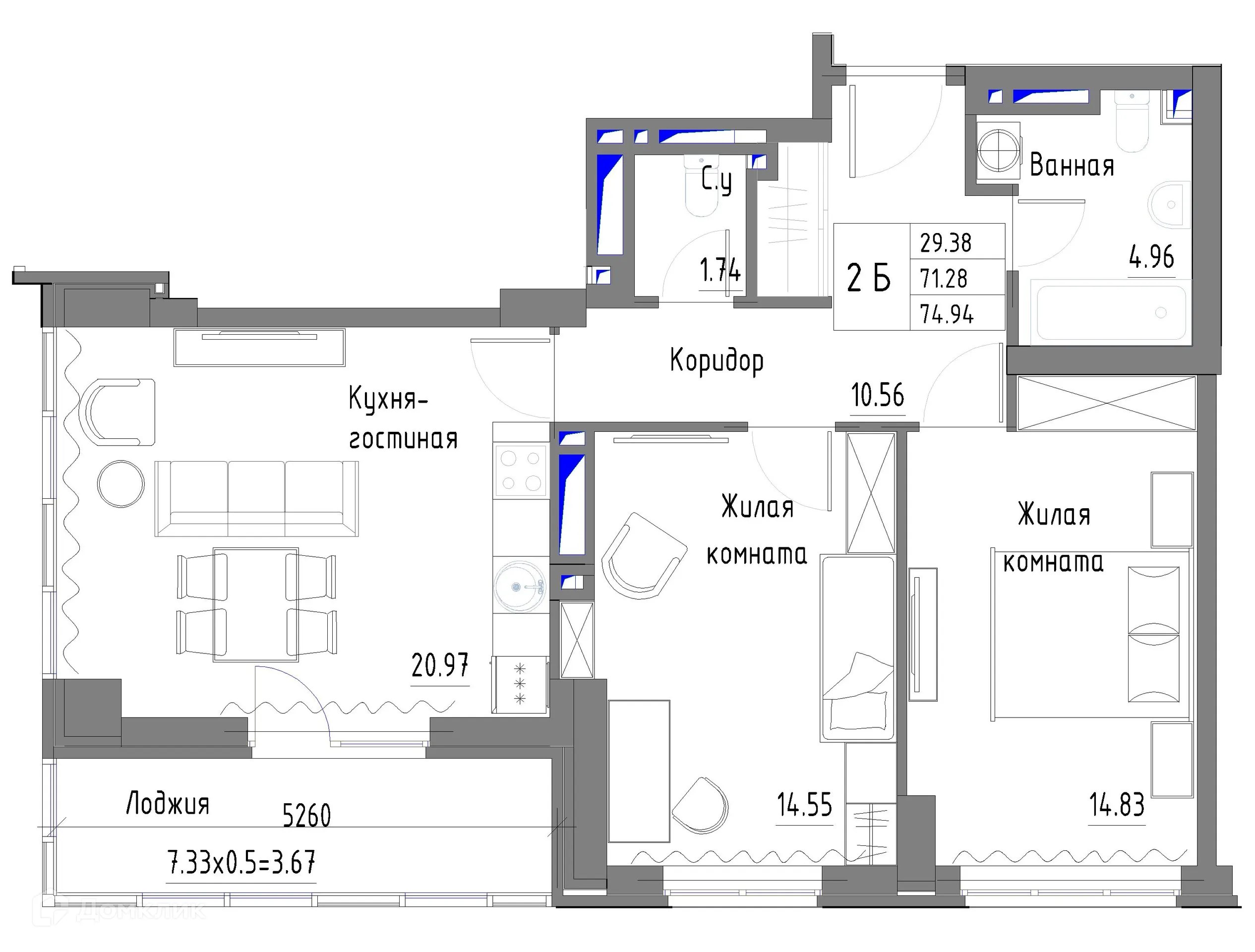 Фото квартиры в ЖК "Парк Плевен"