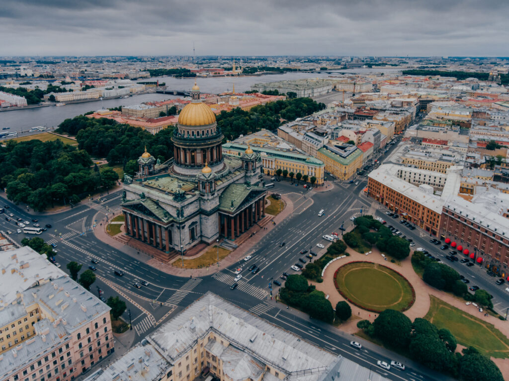 вид на Санкт-Петербург сверху