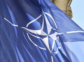 Brussels landmarks go NATO blue for Summit