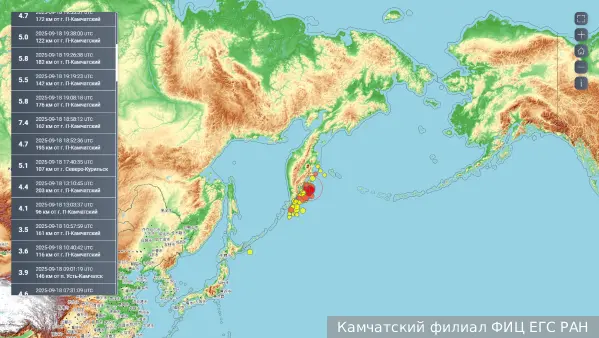 Солодов: На Камчатке произошло землетрясение магнитудой от 7,4 до 7,8