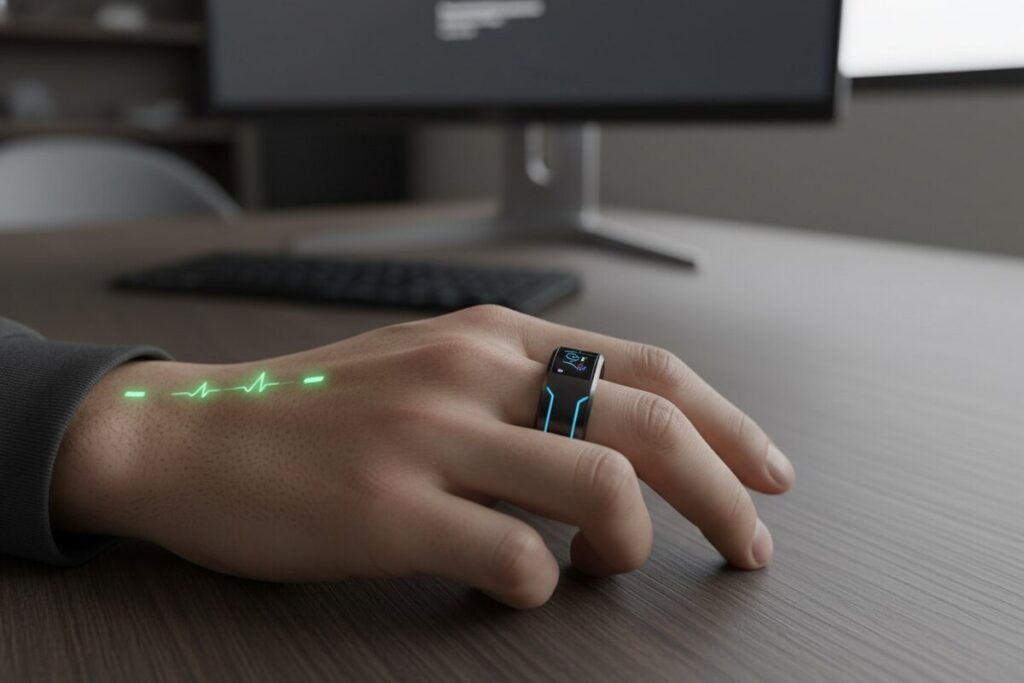 Умное кольцо на руке пользователя