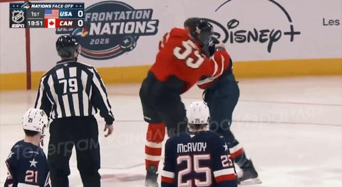 Канадские и американские хоккеисты подрались из-за Трампа