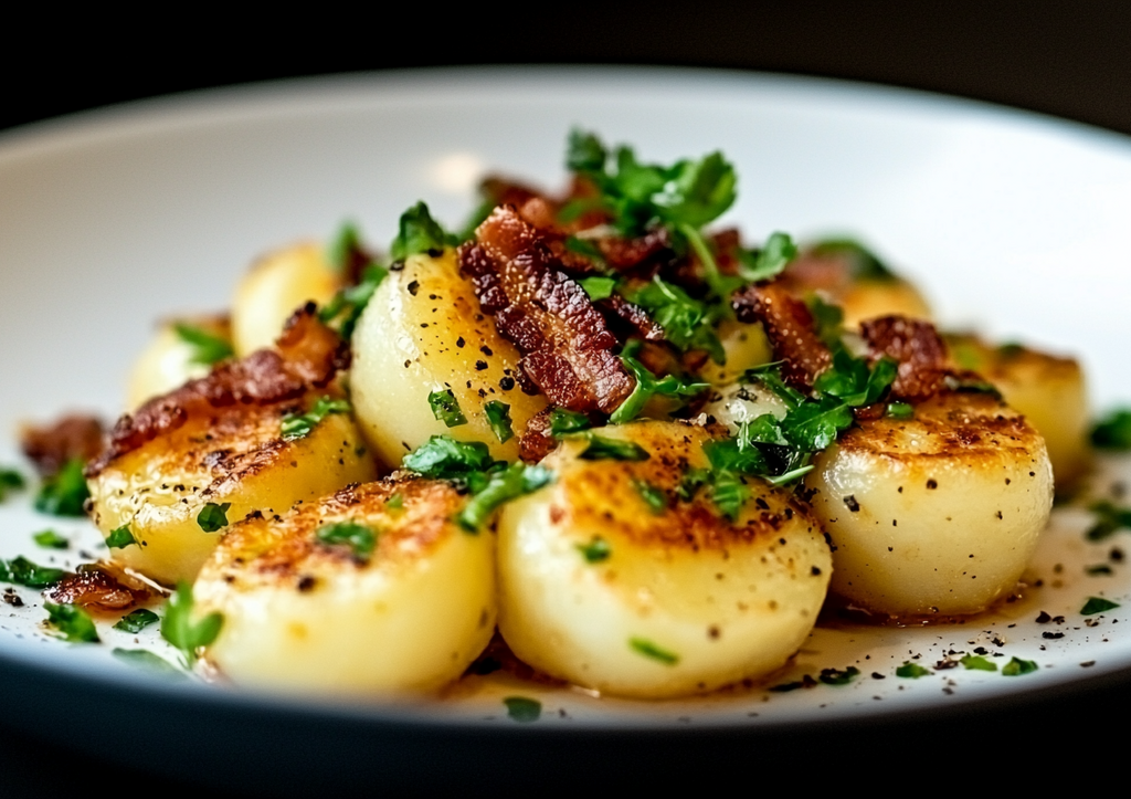 Ленивые вареники с зажаркой из бекона! Готовим шедевр из простых продуктов