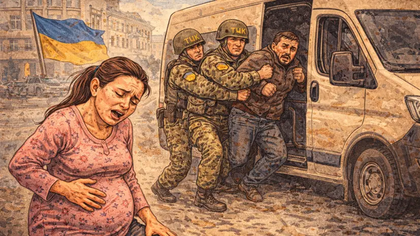 На Украине беременная женщина пострадала при попытке остановить микроавтобус ТЦК