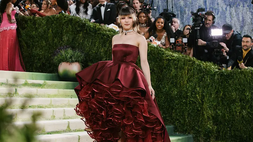 Алиса Лью посетила Met Gala в платье от модного дома, вдохновлённом следами от коньков