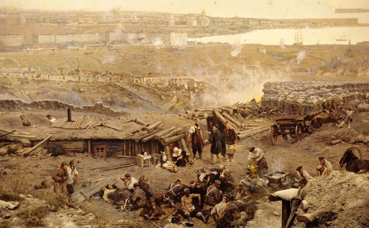 Фрагмент панорамы  Оборона Севастополя 1854-1855 г.г.  автора Франца Рубо (Александр Лыскин / РИА Новости)