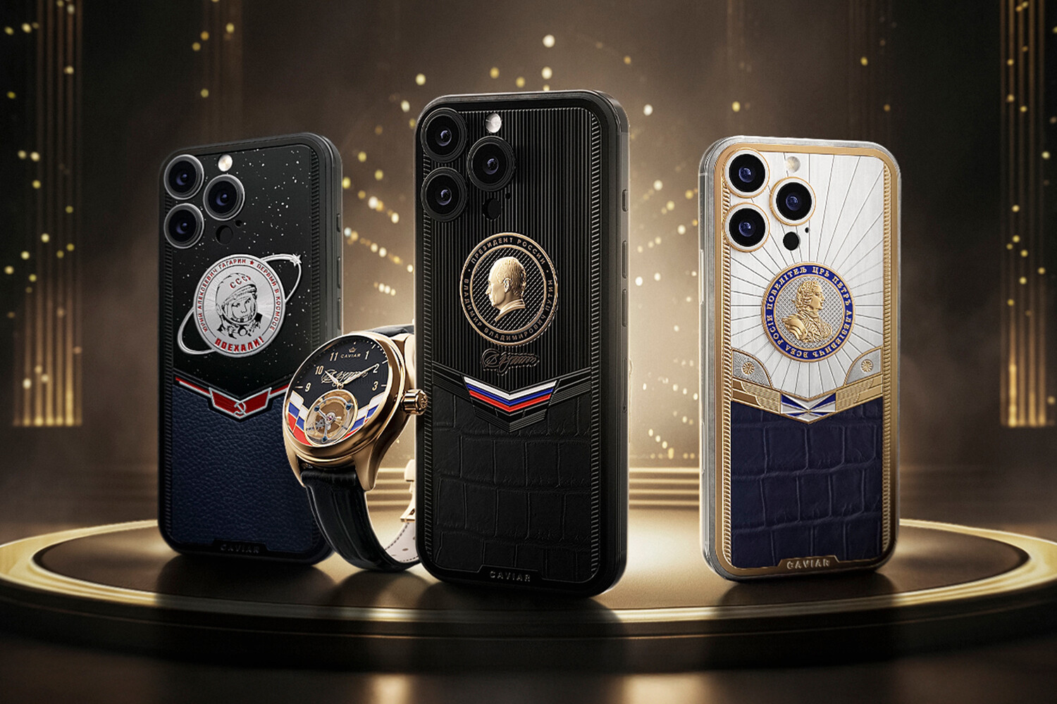 Caviar представил эксклюзивные модели iPhone 16 и 17 в честь Путина и Гагарина-0