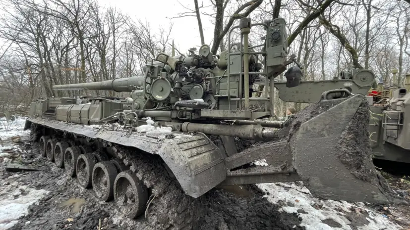 Расчёт «Пиона» уничтожил боевиков ВСУ, окружённых на левом берегу реки Оскол