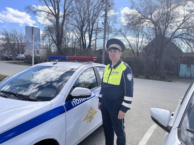 Сотрудники ГИБДД потушили загоревшийся автомобиль возле Новой Ляли