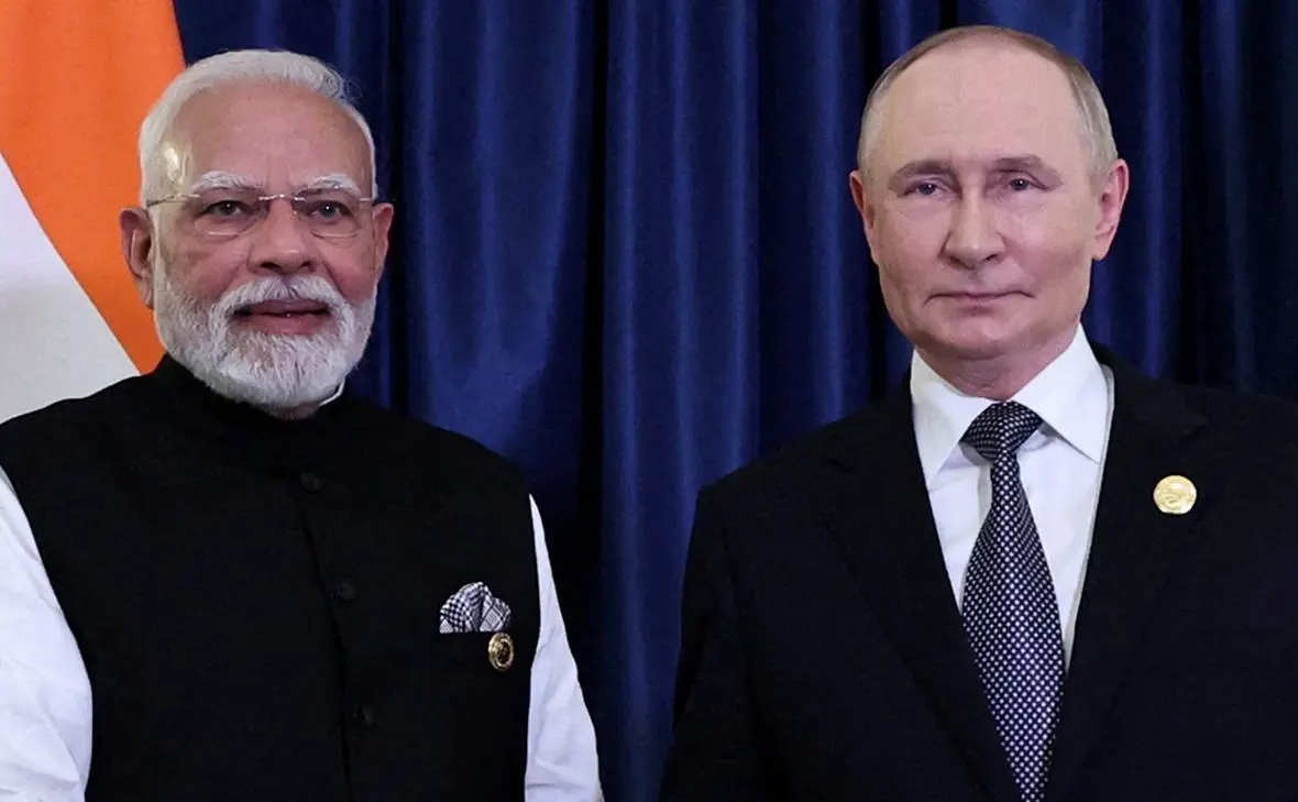 Нарендры Моди и Владимир Путин (архивное фото) (Alexander Kazakov / Reuters)