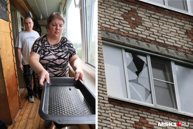 Жители дома не трогают детали беспилотника и ждут специалистов | Источник: Артем Устюжанин / MSK1.RU