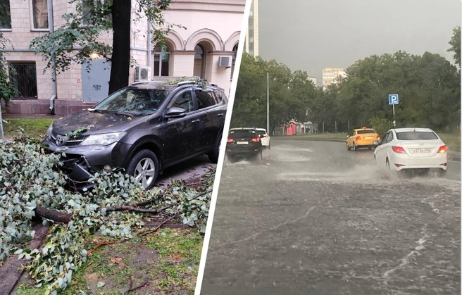 Стихия застала некоторых москвичей врасплох | Источник: Артем Устюжанин / MSK1.RU, Вера Борисова / MSK1.RU
