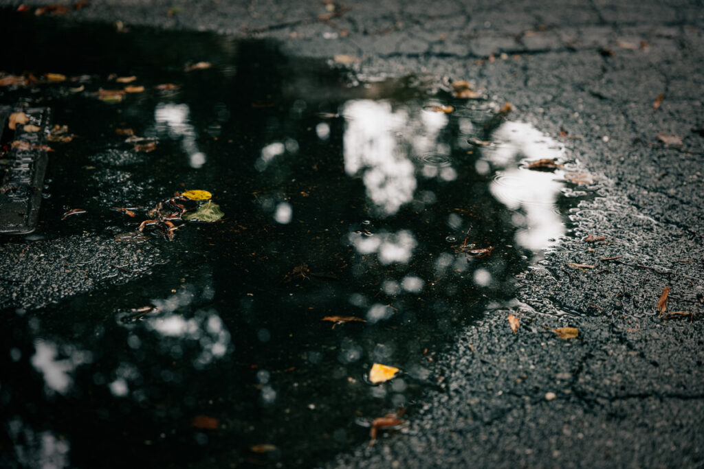 Осенняя глубока лужа