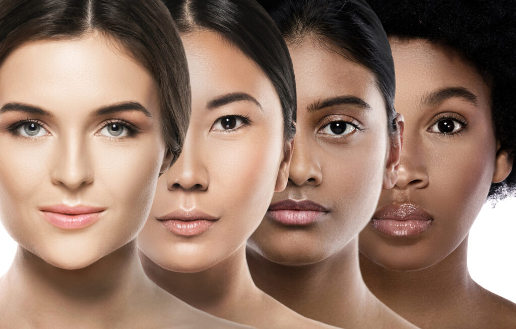 Женщины с разными типами кожи
