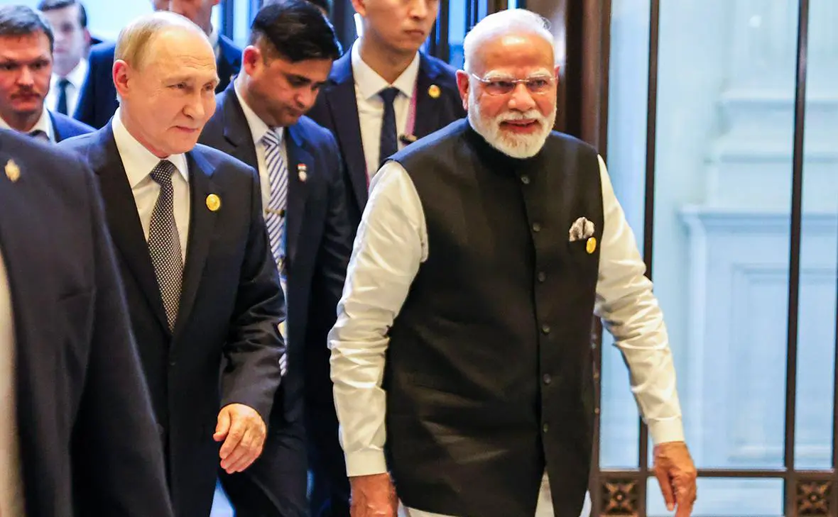 Владимир Путин и Нарендра Моди (архивное фото) (Роман Наумов / URA.RU / Global Look Press)