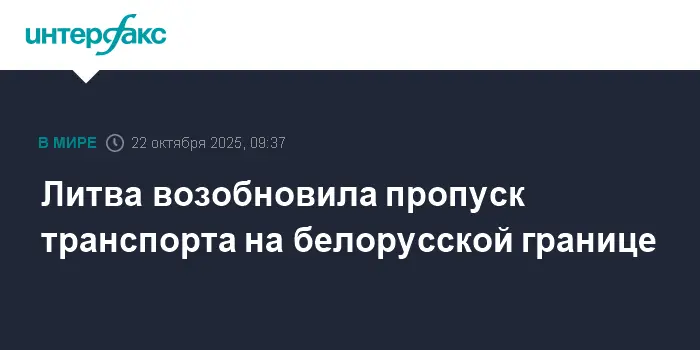Литва и Беларусь восстановили движение на границе-0