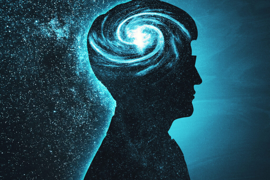 Абстрактный контур темного пространства головы человека