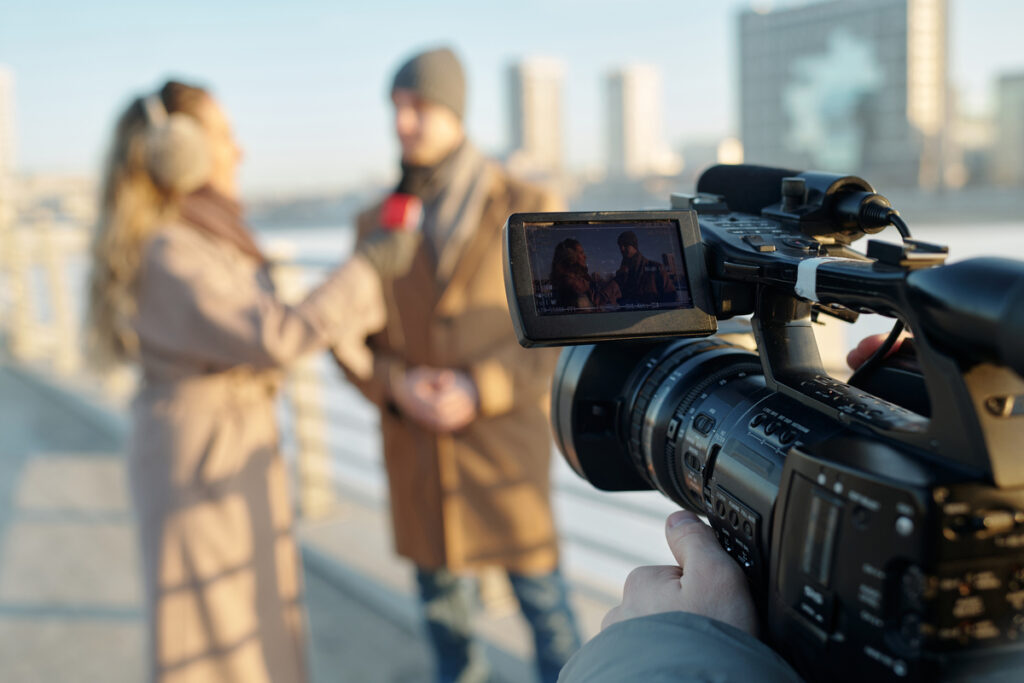 Съёмка пары на улице