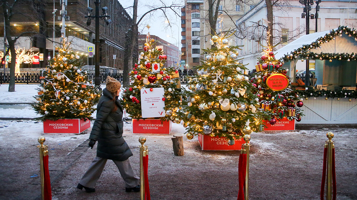 «Зима в Москве»: что ждет посетителей парков накануне Нового года Выставка бьюти-елей на фестивале «Путешествие в Рождество» на Тверском бульваре