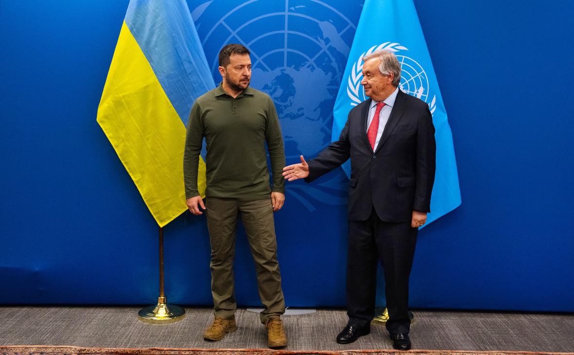 Владимир Зеленский и Антониу Гутерриш (Adam Gray / Getty Images)