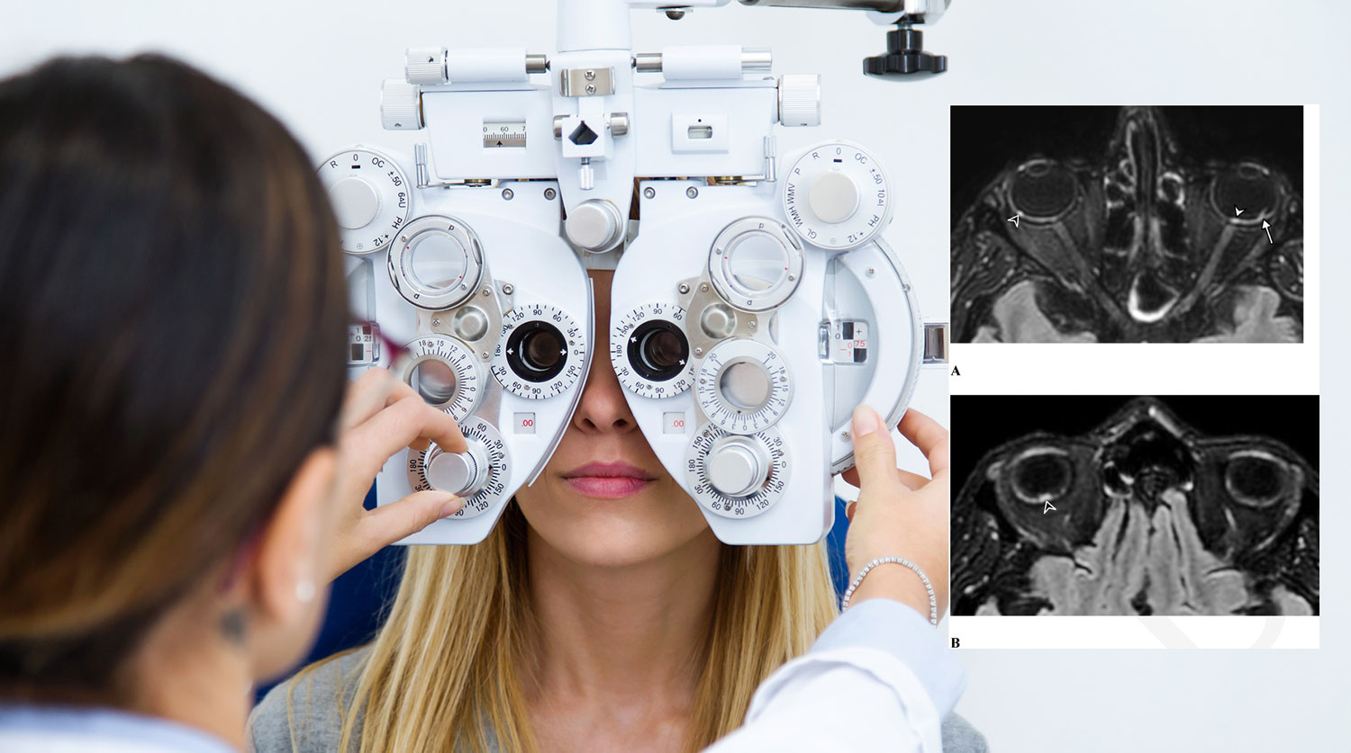 Трагический случай в Воронеже призывает к внимательному отношению к здоровью Young woman sitting on chair with beautiful optician standing wh