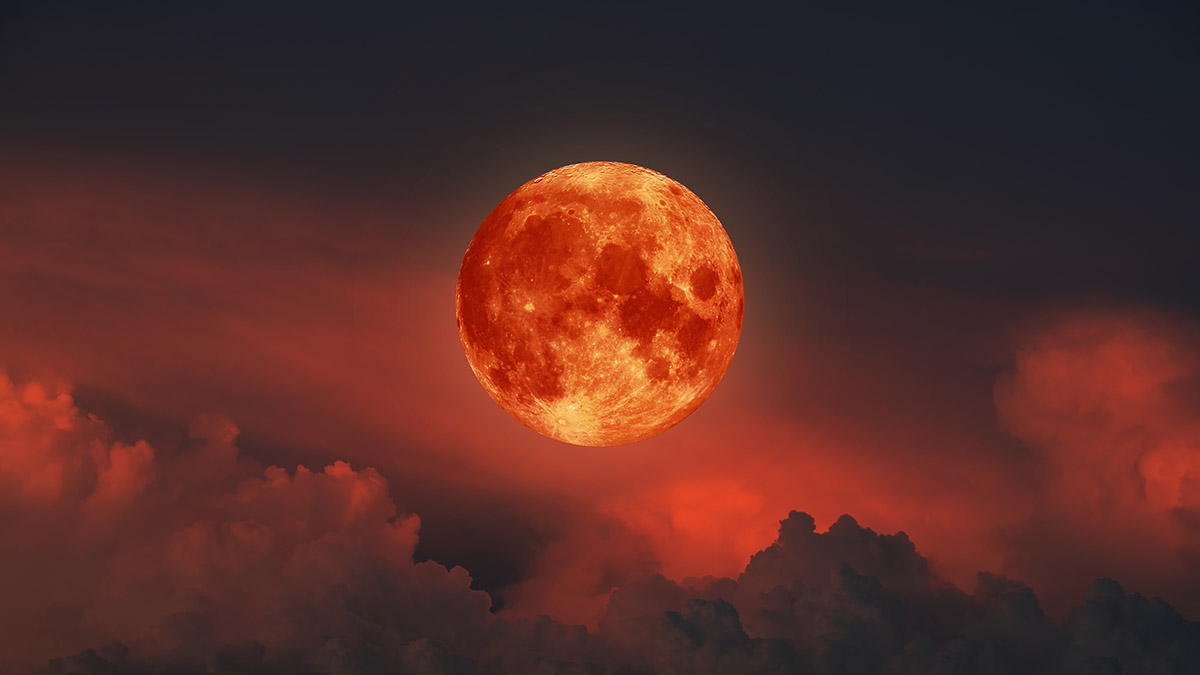 Уникальное астрономическое событие с 13 на 14 марта Blood,Moon,,Red,Moon,,Real,Full,Blood,Moon,In,Black