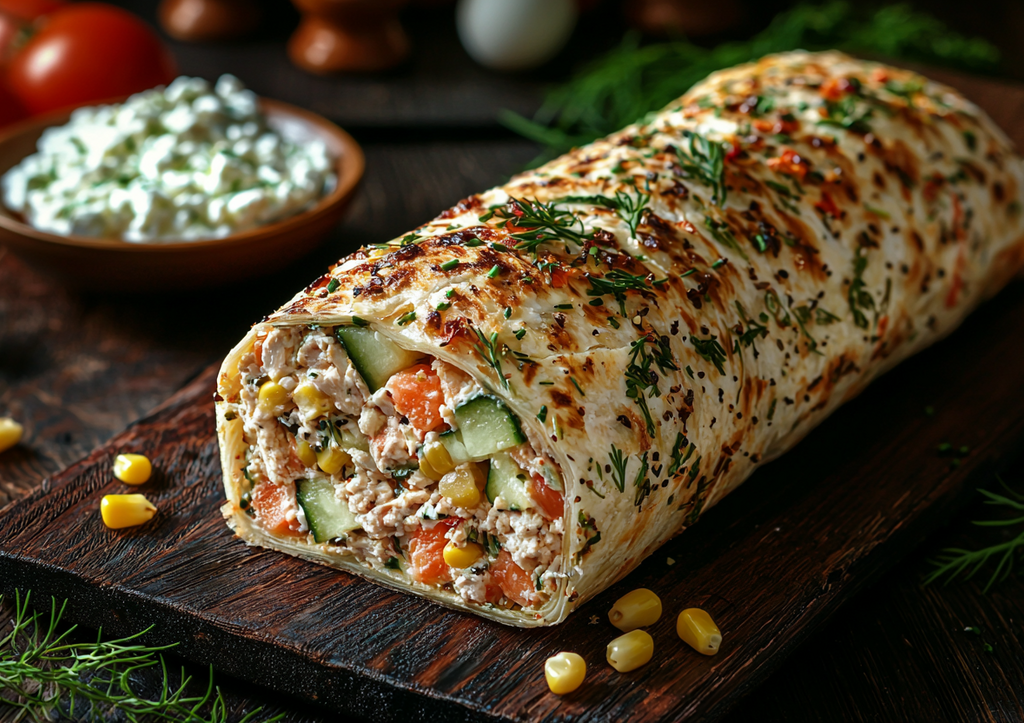 Быстрый ролл из лаваша с тунцом! 10 минут — и низкокалорийный хит готов