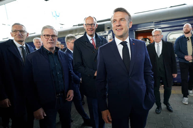 Эмманюэль Макрон и европейские лидеры в Киеве обсуждают перемирие и санкции-0