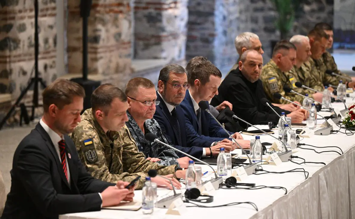 Участники украинской делегации на переговорах между делегациями России и Украины в Стамбуле (Рамиль Ситдиков / РИА Новости)