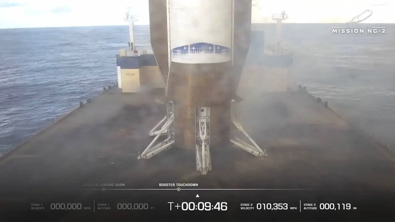 Blue Origin запускает New Glenn с аппаратом NASA к Марсу и успешно сажает ступень-0