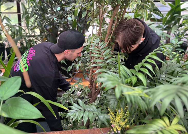 Волонтеры Вихарева пересаживают растения в Харитоновском парке