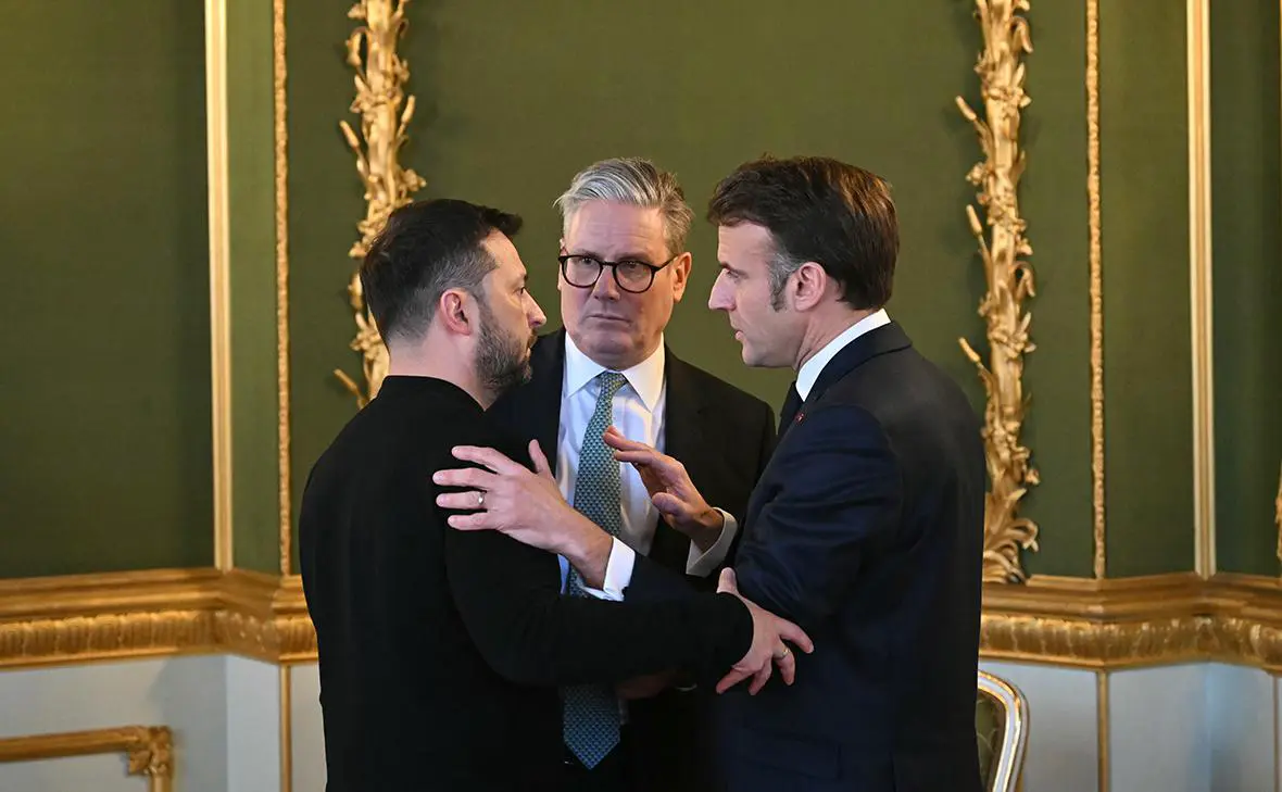 Владимир Зеленский, Кир Стармер и Эмманюэль Макрон (Justin Tallis / Getty Images)