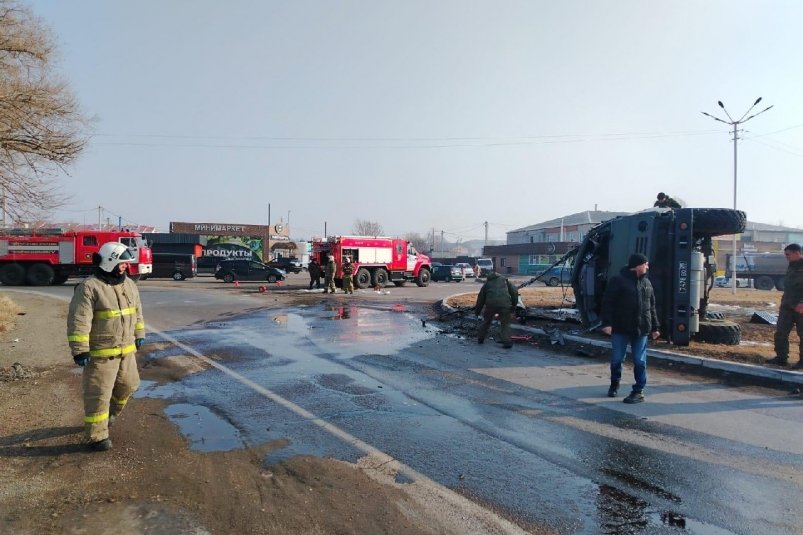 Место аварии в Михайловке МинГОиЧС Приморского края
