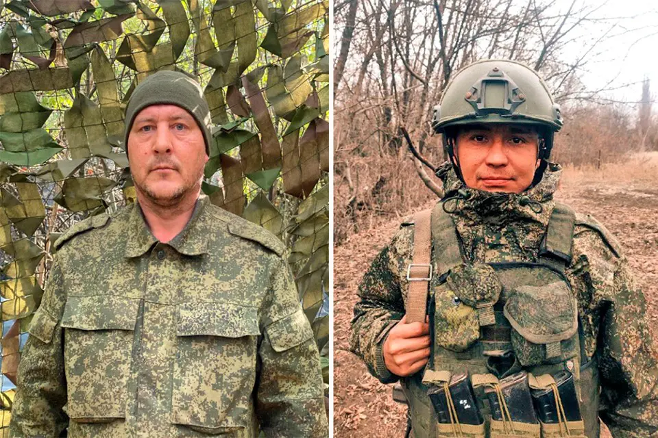 Гвардии ефрейтор Александр Дмитрик и гвардии рядовой Сергей Полчанов
