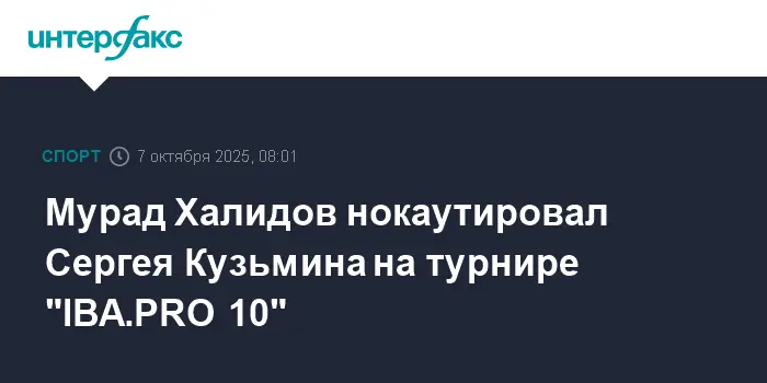 На турнире IBA.PRO 10 Мурад Халидов одержал победу над Кузьминым-0