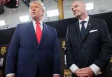 Дональд Трамп и лидеры ФИФА на жеребьевке Чемпионата мира по футболу 2026 donald tramp i lidery fifa na zherebevke chempionata mira po futbolu 2026-gazetarf-ru-0