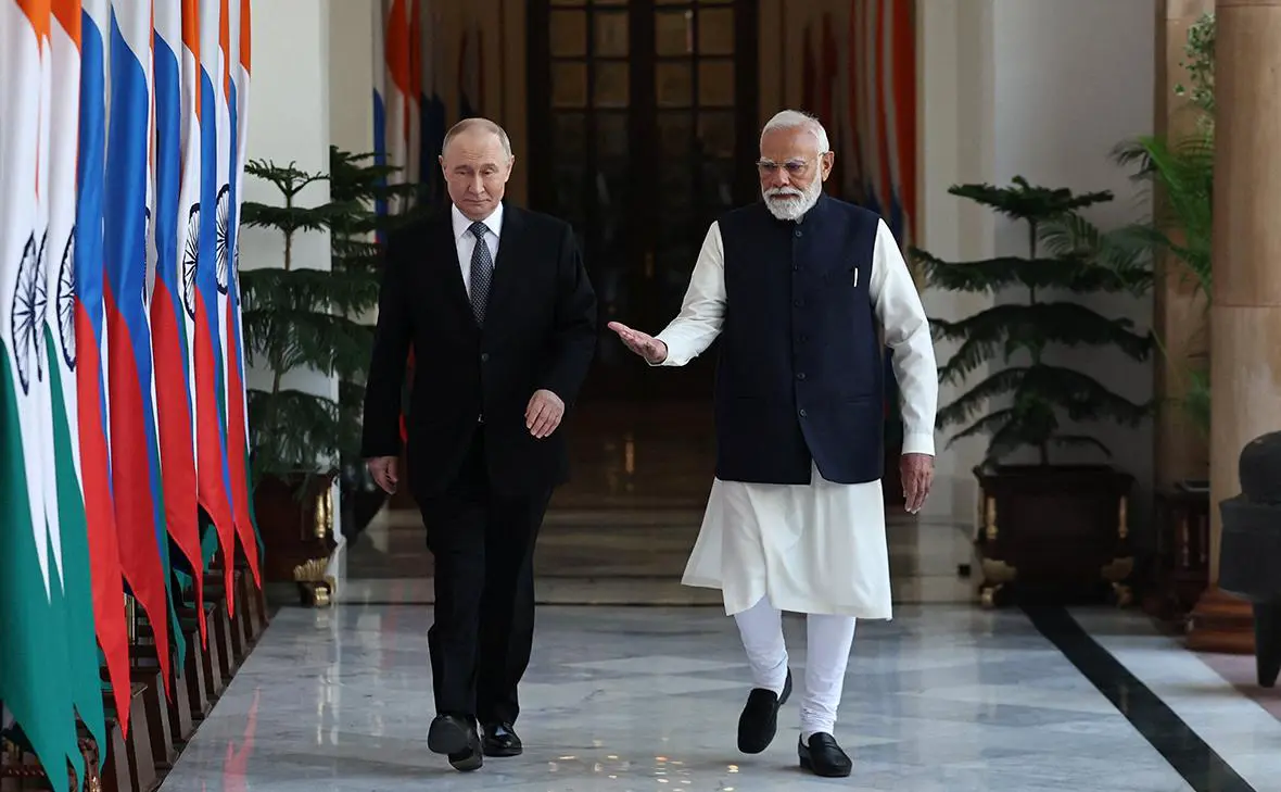 Владимир Путин и Нарендра Моди (Александр Казаков / Sputnik / Reuters)