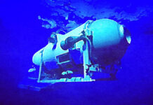 TitanSubmarineAboutToLaunchIntoDeepWaterVectorArt