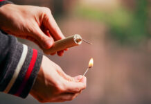 Взрыв петарды и угрозы зоозащитнице на улице Паустовского в Москве CloseUpOfManHandLightingUpAFirecrackersIn