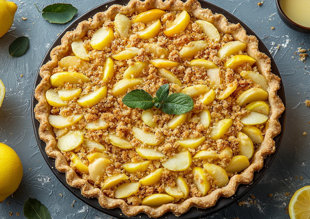 Тертый пирог с лимонно-яблочной начинкой! Баланс кислинки и сладости