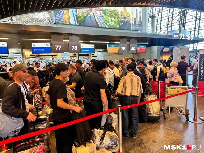 Смотрим, как пассажиры и аэропорт переживают массовую атаку БПЛА | Источник: Александра Какасьева / MSK1.RU