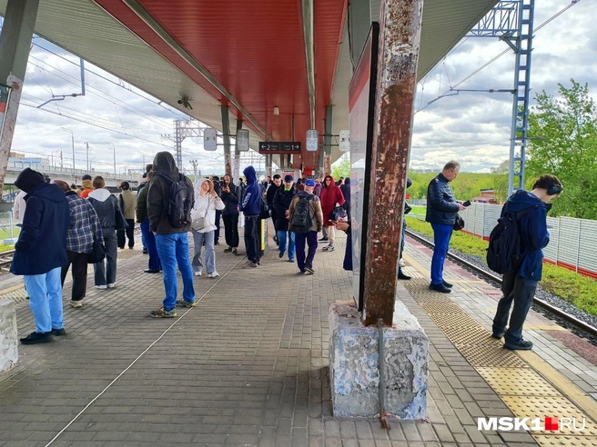 На станциях собираются толпы. Движение на МЦК встало в обе стороны — фото | Источник: Артем Устюжанин / MSK1.RU