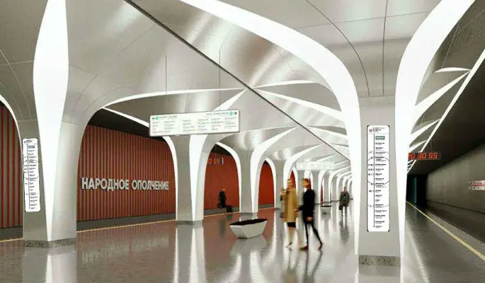 На строящейся станции метро "Народное Ополчение" начались отделочные работы