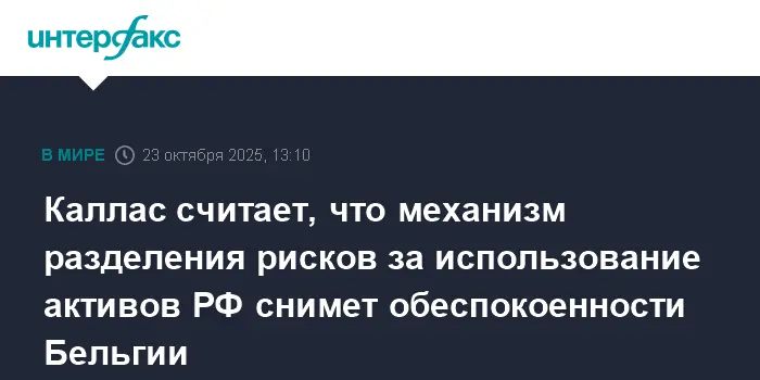 В Бельгии возникает тревога, когда Каллас предлагает ЕС механизм распределения угроз РФ-0