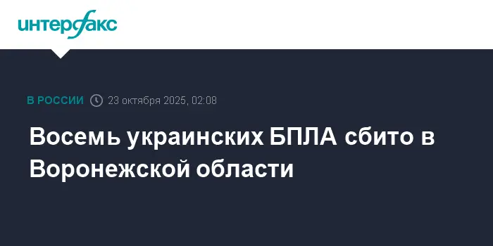 В Воронежской области зафиксировано уничтожение восьми украинских дронов-0