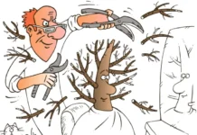 vesennie rebyata gotovyat sad k urozhayu obrezaya derevya i kustarniki-urbandigest-ru-0