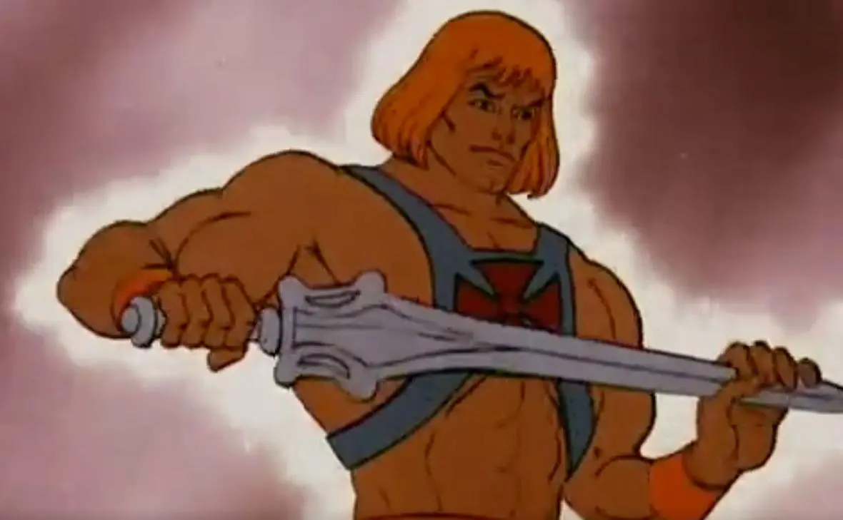 Кадр из мультипликационного сериала,  Хи-Мэн и Властелины Вселенной (сериал 1983   1985) , режиссер Гвен Вецлер («Filmation Matte»)