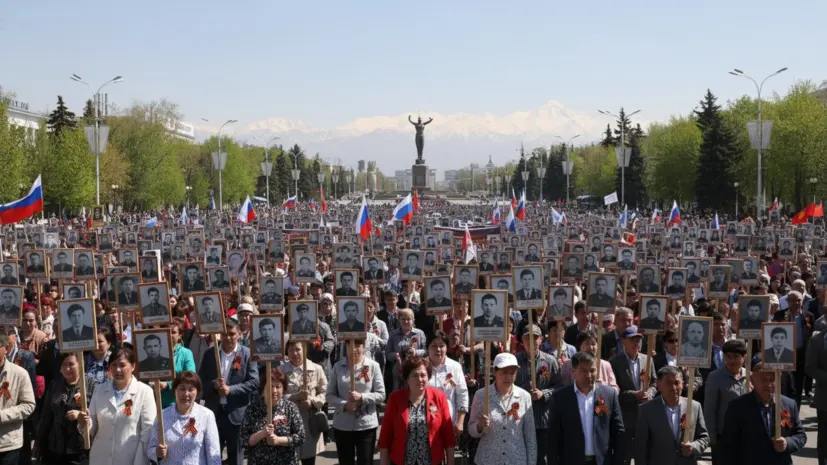 Акция «Бессмертный полк» в Бишкеке прошла без происшествий